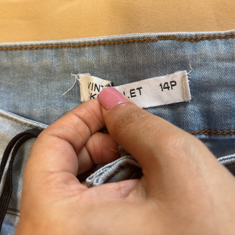 Women's Light Blue Distressed Skinny Jeans with Studded Details - Picture 3 of 15